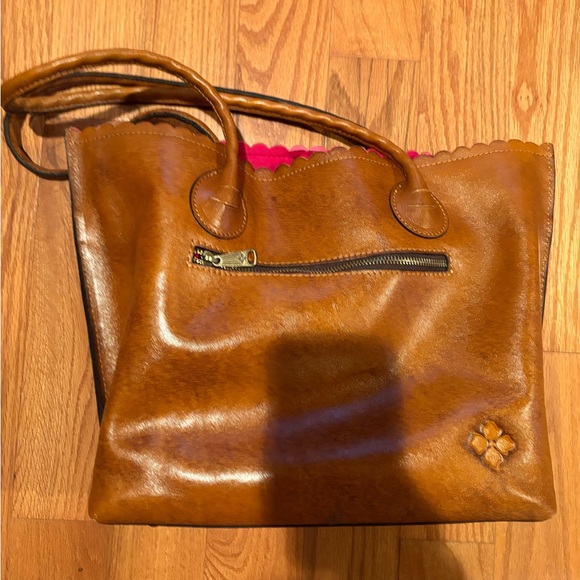 Patricia Nash Brown Die Cut Leather Tote - Perfect Condition! - Picture 2 of 4